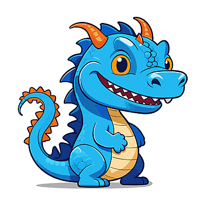 한마리 일러스트 미소 사람없음 파란색 용띠 용 용캐릭터 청룡 2024년 갑진년 청룡캐릭터 일러캐릭터 AI파일 캐릭터 1 컬러 표정 십이지신 연도 파일형식 벡터 사방신