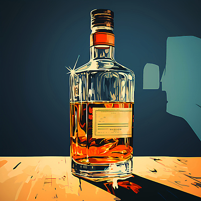 JPG 일러스트 주류 사람없음 빈티지 디지털합성 양주 위스키 위스키병 국내일러스트 AI일러스트 AI콘텐츠 음료 컨셉 파일형식