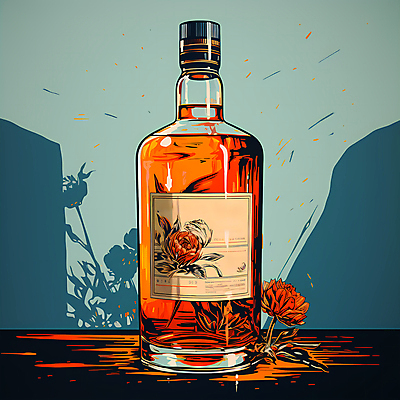 JPG 일러스트 주류 사람없음 빈티지 디지털합성 양주 위스키 위스키병 국내일러스트 AI일러스트 AI콘텐츠 음료 컨셉 파일형식