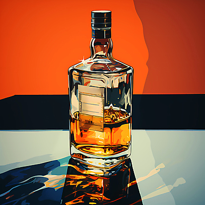JPG 일러스트 주류 사람없음 빈티지 디지털합성 양주 위스키 위스키병 국내일러스트 AI일러스트 AI콘텐츠 음료 컨셉 파일형식