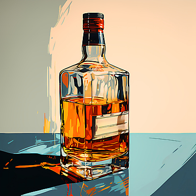 JPG 일러스트 주류 사람없음 빈티지 디지털합성 양주 위스키 위스키병 국내일러스트 AI일러스트 AI콘텐츠 음료 컨셉 파일형식