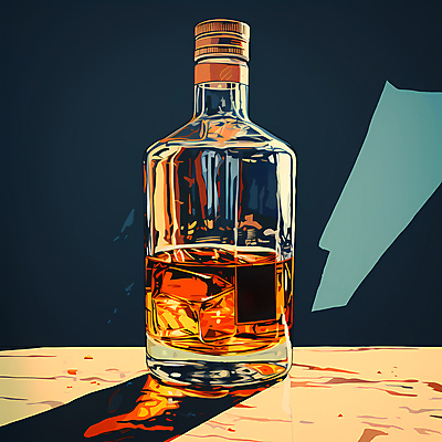 JPG 일러스트 주류 사람없음 빈티지 디지털합성 양주 위스키 위스키병 국내일러스트 AI일러스트 AI콘텐츠 음료 컨셉 파일형식
