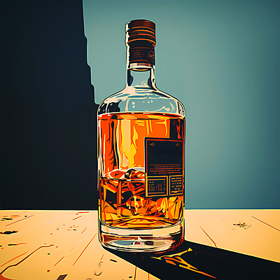 JPG 일러스트 주류 사람없음 빈티지 디지털합성 양주 위스키 위스키병 국내일러스트 AI일러스트 AI콘텐츠 음료 컨셉 파일형식