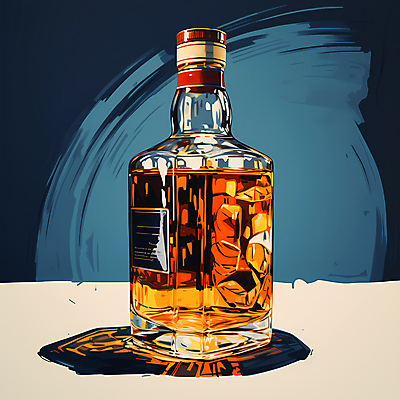JPG 일러스트 주류 사람없음 빈티지 디지털합성 양주 위스키 위스키병 국내일러스트 AI일러스트 AI콘텐츠 음료 컨셉 파일형식