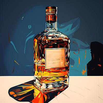 JPG 일러스트 주류 사람없음 빈티지 디지털합성 양주 위스키 위스키병 국내일러스트 AI일러스트 AI콘텐츠 음료 컨셉 파일형식