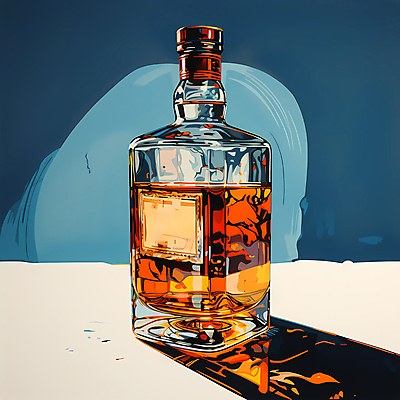 JPG 일러스트 주류 사람없음 빈티지 디지털합성 양주 위스키 위스키병 국내일러스트 AI일러스트 AI콘텐츠 음료 컨셉 파일형식