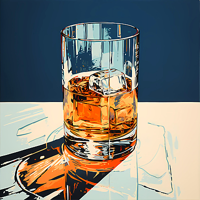 JPG 술잔 일러스트 주류 사람없음 빈티지 디지털합성 양주 위스키 국내일러스트 AI일러스트 AI콘텐츠 음료 컨셉 잔 파일형식