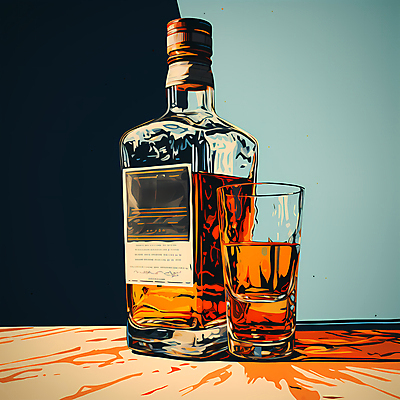 JPG 일러스트 주류 사람없음 빈티지 디지털합성 양주 위스키 위스키병 국내일러스트 AI일러스트 AI콘텐츠 음료 컨셉 파일형식