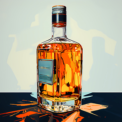 JPG 일러스트 주류 사람없음 빈티지 디지털합성 양주 위스키 위스키병 국내일러스트 AI일러스트 AI콘텐츠 음료 컨셉 파일형식
