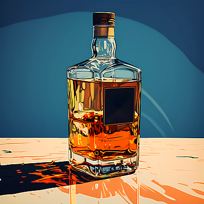 JPG 일러스트 주류 사람없음 빈티지 디지털합성 양주 위스키 위스키병 국내일러스트 AI일러스트 AI콘텐츠 음료 컨셉 파일형식