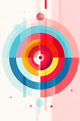 JPG 편집이미지 백그라운드 사람없음 컬러풀 원형 과녁판 목표 다트판 이미지편집 편집실사 AI컴퓨터그래픽 AI콘텐츠 도형 컬러 컨셉 다트 CG 파일형식