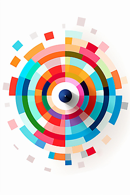 JPG 편집이미지 백그라운드 그림자 사람없음 컬러풀 원형 과녁판 목표 다트판 이미지편집 편집실사 AI컴퓨터그래픽 AI콘텐츠 도형 컬러 컨셉 다트 CG 파일형식
