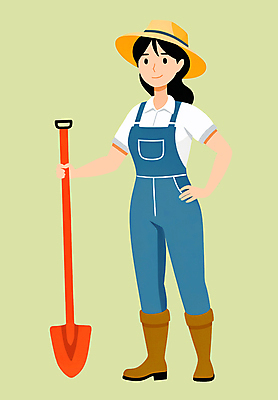 전신 PSD 여자 허리손 일러스트 작업복 한명 서기 들기 성인 농사 잡기 농부 삽 멜빵바지 밀짚모자 귀농 성인여자한명만 국내일러스트 직업 모자_잡화 1 옷 포즈 농업 바지 모션 사람 멜빵 여자한명만 성인여자만 파일형식