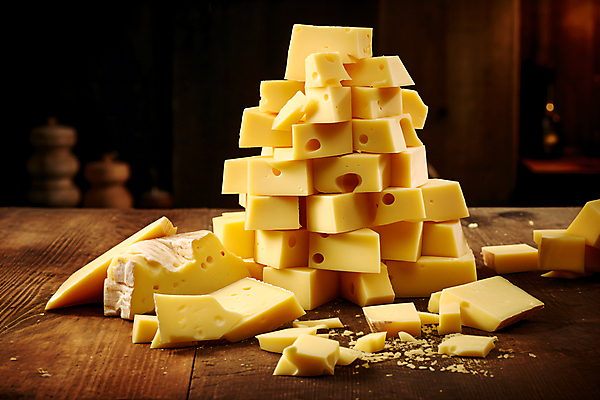 JPG 편집이미지 음식 조각 치즈 유제품 사람없음 쌓기 안주 나무탁자 편집실사 AI포토 AI콘텐츠 모션 탁자 CG 파일형식