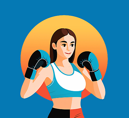 PSD 여자 일러스트 한명 상반신 성인 파란색 운동 권투 격투기 무도 권투글러브 원형 호신술 성인여자한명만 국내일러스트 도형 1 스포츠 컬러 건강 사람 글러브 여자한명만 성인여자만 파일형식