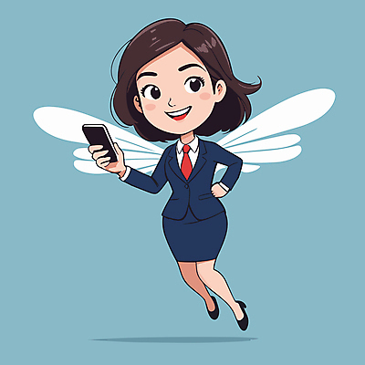 전신 여자 날개 일러스트 한명 들기 정장 성인 스마트폰 비행 비즈니스우먼 성인여자한명만 국내일러스트 AI파일 1 옷 비즈니스 모션 사람 핸드폰 스마트기기 직장인 여자한명만 성인여자만 파일형식 벡터
