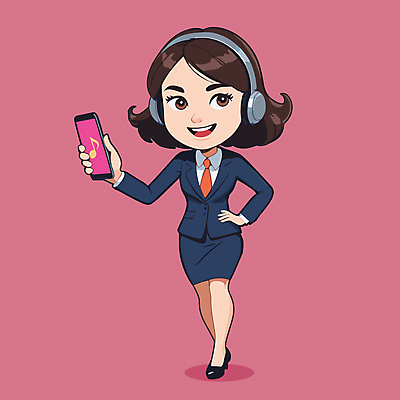 전신 여자 허리손 일러스트 한명 들기 정장 성인 스마트폰 헤드폰 비즈니스우먼 성인여자한명만 국내일러스트 AI파일 1 옷 음향기기 포즈 비즈니스 모션 사람 핸드폰 스마트기기 직장인 여자한명만 성인여자만 파일형식 벡터