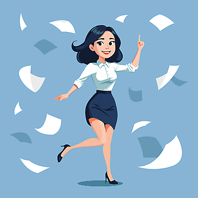 전신 여자 일러스트 날리기 한명 정장 성인 가리킴 비즈니스우먼 문서 성인여자한명만 국내일러스트 AI파일 1 옷 비즈니스 모션 사람 손짓 직장인 여자한명만 성인여자만 파일형식 벡터