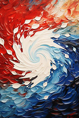 JPG 백그라운드 일러스트 페인팅 사람없음 빨간색 파란색 페인트 물감 소용돌이 회오리 흰색 혼합 질감 국내일러스트 AI일러스트 AI콘텐츠 컬러 미술도구 파일형식