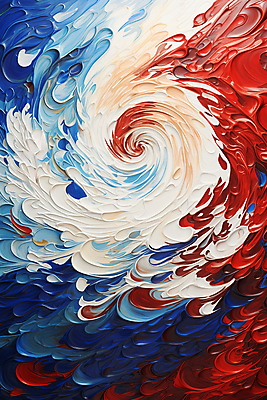JPG 백그라운드 일러스트 페인팅 사람없음 빨간색 파란색 페인트 물감 소용돌이 회오리 흰색 혼합 질감 국내일러스트 AI일러스트 AI콘텐츠 컬러 미술도구 파일형식