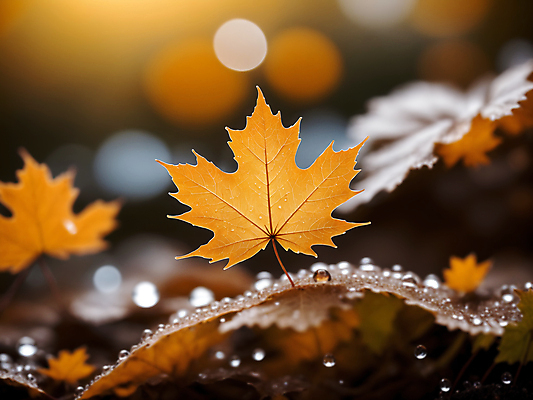 JPG 편집이미지 단풍 낙엽 자연 나뭇잎 사람없음 가을 물방울 이슬 디지털합성 편집소스 편집실사 AI포토 AI콘텐츠 계절 잎 CG 생태계 파일형식