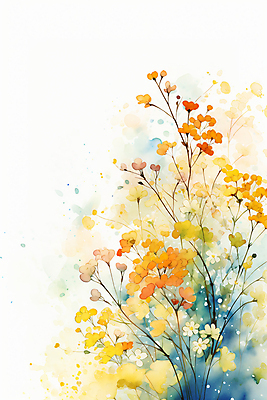 JPG 줄기 여러송이 백그라운드 일러스트 자연 수채화 사람없음 컬러풀 안개꽃 국내일러스트 AI일러스트 AI콘텐츠 식물 꽃 컬러 다수 생태계 한해살이풀 파일형식