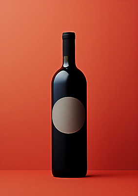 JPG 편집이미지 백그라운드 사람없음 빨간색 와인병 합성 심플 목업 편집실사 AI포토 AI콘텐츠 컬러 병_용기 와인 CG 파일형식