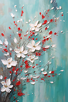 JPG 나무 꽃잎 잎 일러스트 사람없음 물감 디지털합성 그림 유화 국내일러스트 AI일러스트 AI콘텐츠 식물 꽃 미술 미술도구 파일형식