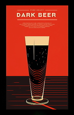PSD 디자인 포스터 일러스트 맥주 사람없음 빨간색 검은색 맥주잔 미니멀 국내일러스트 컬러 술잔 주류 파일형식