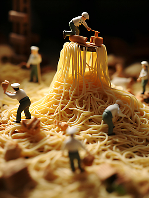 JPG 편집이미지 농업 풍경 사람없음 미니어처 면류 디지털합성 국수 만들기 편집실사 AI포토 AI콘텐츠 산업 음식 모션 모형 CG 파일형식