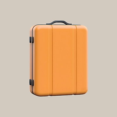 PSD 아이콘 여행 휴가 사람없음 3D아이콘 3D 캐리어 주황색 디지털합성 컬러 여행가방 파일형식