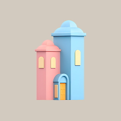 PSD 아이콘 여행 호텔 리조트 휴가 빌딩 사람없음 건물 3D아이콘 3D 디지털합성 숙박 파스텔톤 건축물 컬러 숙소 파일형식