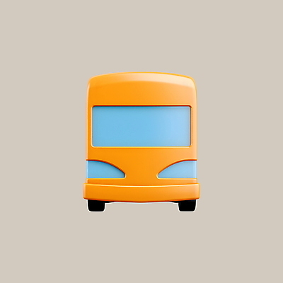 PSD 아이콘 여행 휴가 버스 사람없음 3D아이콘 3D 주황색 디지털합성 육상교통 컬러 대중교통 파일형식