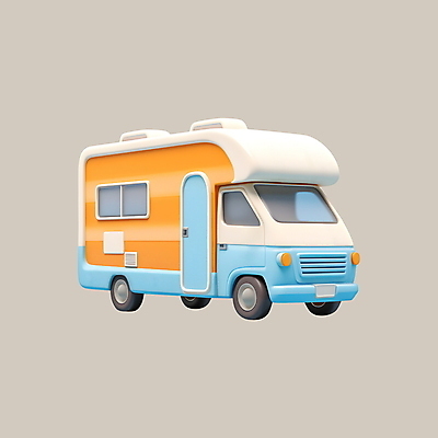 PSD 아이콘 여행 휴가 사람없음 3D아이콘 3D 디지털합성 캠핑카 자동차 파일형식