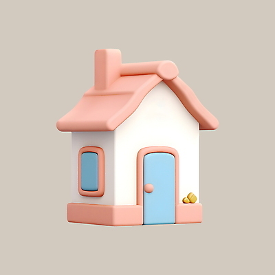 PSD 아이콘 여행 휴가 주택 사람없음 3D아이콘 3D 디지털합성 숙박 파스텔톤 컬러 숙소 건물 파일형식