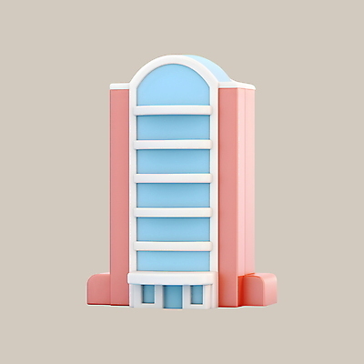 PSD 아이콘 여행 호텔 리조트 휴가 빌딩 사람없음 건물 3D아이콘 3D 디지털합성 펜션 숙박 파스텔톤 건축물 컬러 숙소 파일형식
