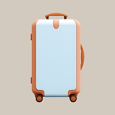 PSD 아이콘 여행 하늘색 휴가 사람없음 3D아이콘 3D 캐리어 디지털합성 파란색 여행가방 파일형식