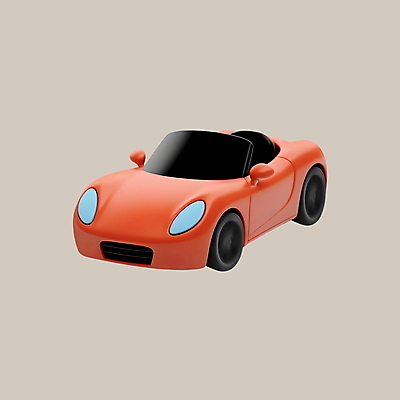 PSD 아이콘 여행 휴가 사람없음 빨간색 3D아이콘 3D 디지털합성 스포츠카 컬러 자동차 파일형식