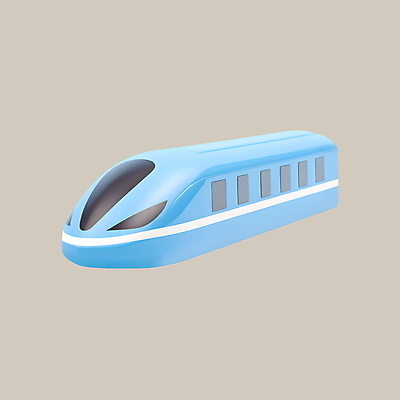 PSD 아이콘 여행 하늘색 휴가 사람없음 3D아이콘 3D 디지털합성 고속열차 파란색 기차 파일형식