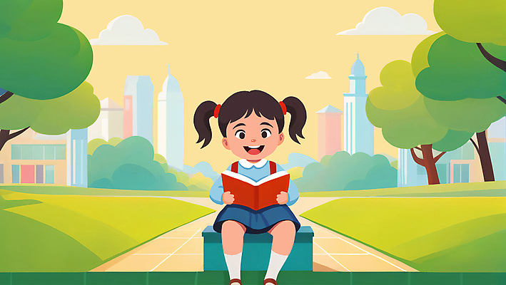 JPG 전신 나무 구름 학생 여자 어린이교육 어린이라이프 어린이 의자 일러스트 학교 한명 들기 앉기 소녀 건물 학습 독서 교과서 소녀한명만 국내일러스트 AI일러스트 AI콘텐츠 자연요소 식물 1 라이프스타일 건축물 교육 가구 모션 교재 사람 여자한명만 소녀만 파일형식