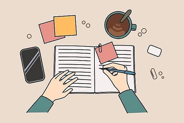 EPS 해외이미지 학생 손 교육 종이 커피 컨셉 일러스트 비즈니스 텍스트 통신 아이디어 사람 스터디 사무실 연필 펜 우주 다이어리 쪽지 공책 공백 정보 메시지 시간표 계획 작가 그림 문서 윤곽 경영 조언 벡터 비어있는 해외202310 해외일러스트 직업 음료 문구용품 학용품 신체부위 학습 필기구 사무용품 파일형식