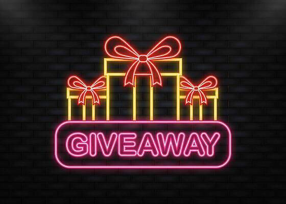 EPS 해외이미지 배너 일러스트 타이포그라피 사람없음 선물상자 화려 심볼 네온 경품 해외202310 해외일러스트 문자 컨셉 선물 이벤트 상자 파일형식 벡터