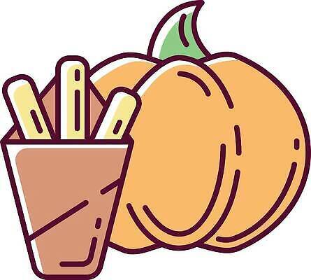 EPS 해외이미지 일러스트 호박 사람없음 튀김 해외202310 해외일러스트 음식 채소 파일형식 벡터