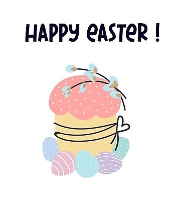 EPS 해외이미지 꽃 리본 일러스트 부활절 사람없음 계란 하트 달콤 컵케이크 머핀 해외202310 해외일러스트 모양 식물 기념일 빵 케이크 알 맛 파일형식 벡터