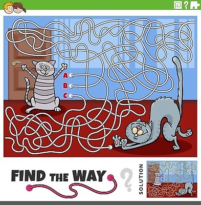 EPS 해외이미지 동물 템플릿 캐릭터 디자인 교육 길 선 일러스트 주택 취미 그래픽 반려동물 고양이 유치원 방 게임 퍼즐 수수께끼 어플리케이션 만화 검색 그림 문제집 미로 해결 발견 루트 방법 선로 벡터 해외202310 해외일러스트 일러캐릭터 포유류 놀이 건물 책 파일형식