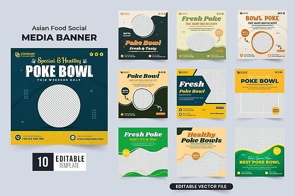 EPS 해외이미지 템플릿 디자인 배너 포스터 일러스트 비즈니스 건강 요리 식당 맛 보따리 유기농 레이아웃 승진 건강식 마케팅 제의 맛있는 해외202310 해외일러스트 웰빙 음식 컨셉 상점 파일형식 벡터