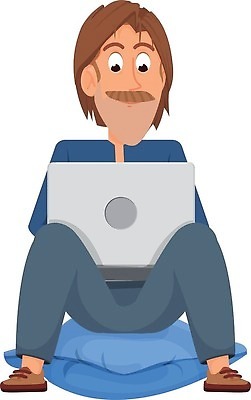 EPS 해외이미지 캐릭터 남자 쿠션 일러스트 비즈니스 한명 앉기 성인 파란색 노트북 성인남자한명만 해외202310 해외일러스트 일러캐릭터 1 컬러 모션 사람 전자제품 남자한명만 성인남자만 파일형식 벡터