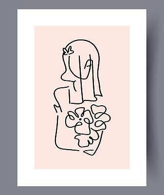 EPS 해외이미지 여자 꽃 선 부케 백그라운드 일러스트 추상 미술 한명 분위기 캔버스 기하학 여자한명만 해외202310 해외일러스트 식물 1 꽃다발 컨셉 무늬 문화예술 사람 여자만 파일형식 벡터