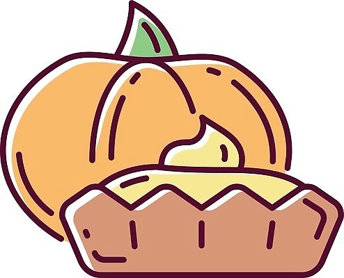 EPS 해외이미지 일러스트 호박 사람없음 타르트 호박파이 해외202310 해외일러스트 빵 채소 파이_빵 파일형식 벡터