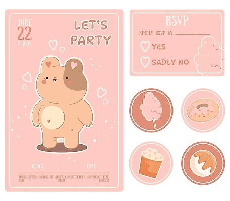 EPS 해외이미지 템플릿 캐릭터 디자인 기념일 행복 포스터 어린이 백그라운드 스티커 일러스트 텍스트 곰 휴가 기념 선물 사랑 이벤트 타이포그라피 세트 파티 케이크 기쁨 축하 아기 인사 신용카드 생일 도넛 달콤 만화 컵케이크 수집 엽서 초대 샤워실 파스텔톤 벡터 해외202310 해외일러스트 일러캐릭터 동물 문자 감정 컬러 컨셉 포유류 디저트 사람 금융 예절 맛 편지 샤워시설 파일형식